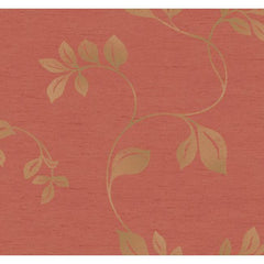 York GN2403 Orange & Yellow Book Burlap Metallic Leaves Wallpaper