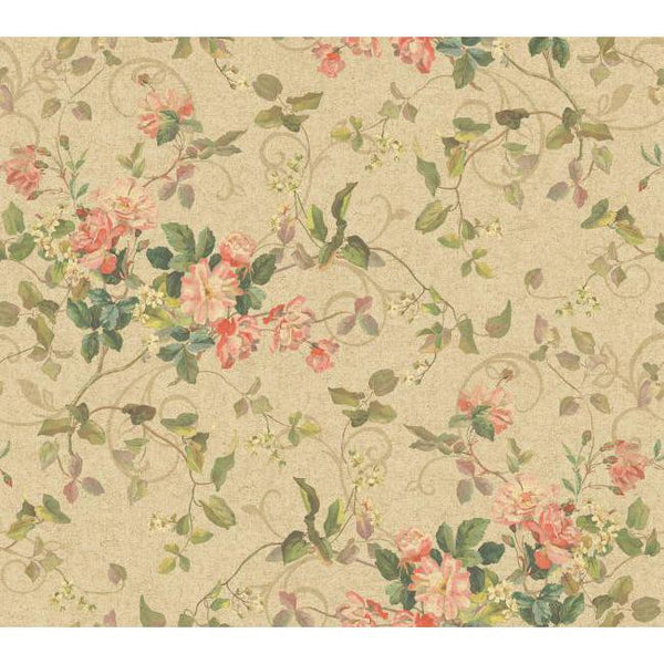 York GN2459 Pink & Purple Book Floral Branch Wallpaper