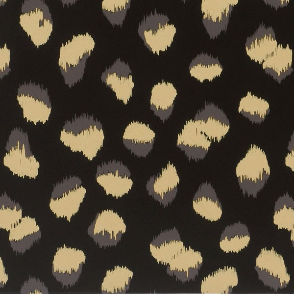 Groundworks Wallpaper GWP-3306.816 Feline Paper Ebony/Beige