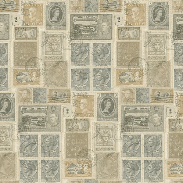 York GX8179 Passport Postage Stamps Wallpaper