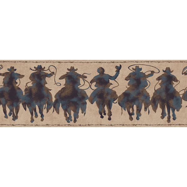 York Wallpaper HJ6683BD Border Portfolio II Silhouette Riders Border