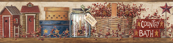 York Wallpaper HK4648BDCB Country Bath Border