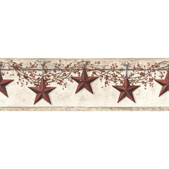 York Wallpaper HK4664BD Folk Heart II Hanging Star Border