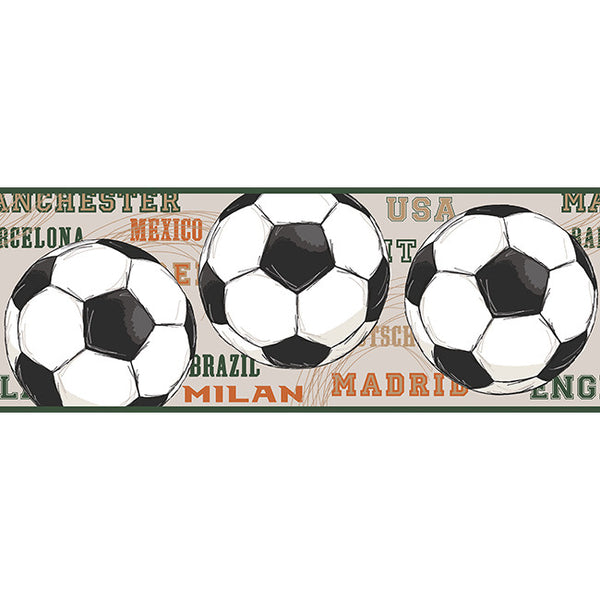 York Wallpaper JE3542BD Cool Kids Soccer Border