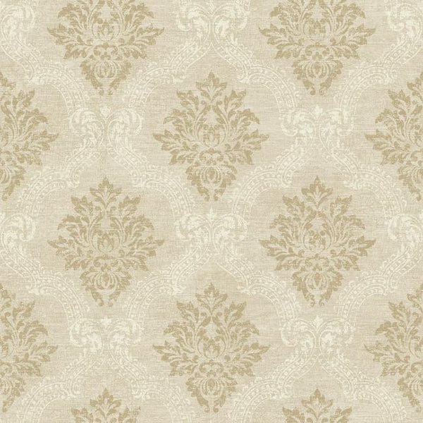 York JR5763 Sapphire Oasis Framed Damask Wallpaper