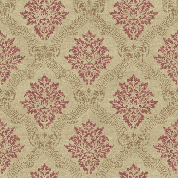 York JR5764 Sapphire Oasis Framed Damask Wallpaper