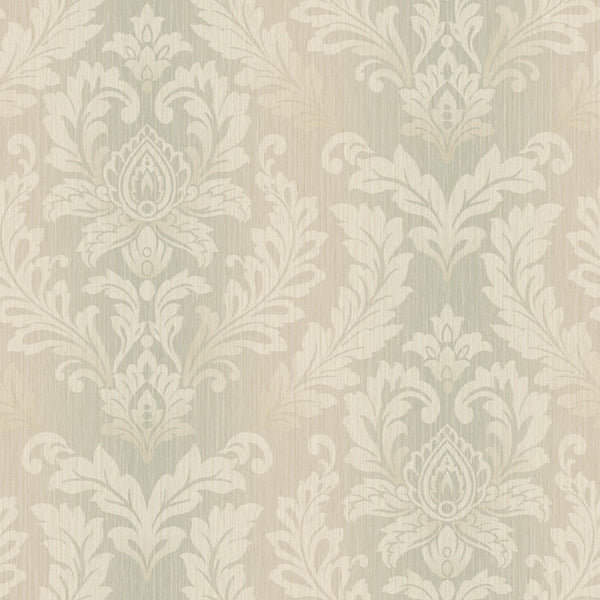 York JR5827 Sapphire Oasis Tonal Damask Wallpaper