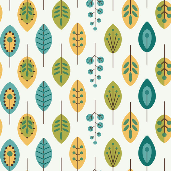 York KB8528 Bistro 750 Retro Leaves Wallpaper
