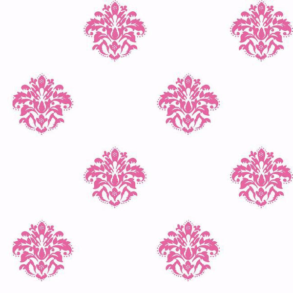York KD1721 Pink & Purple Book Damask Spot Wallpaper