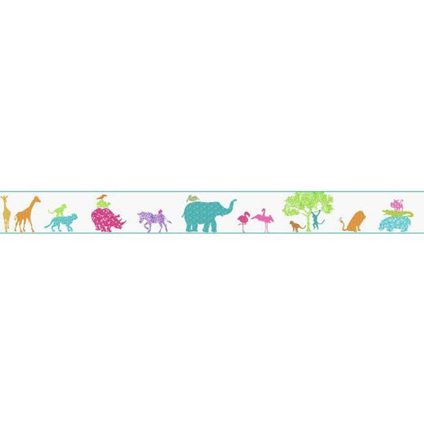 York Wallpaper KD1793BD Border Book Safari Border with Patterns