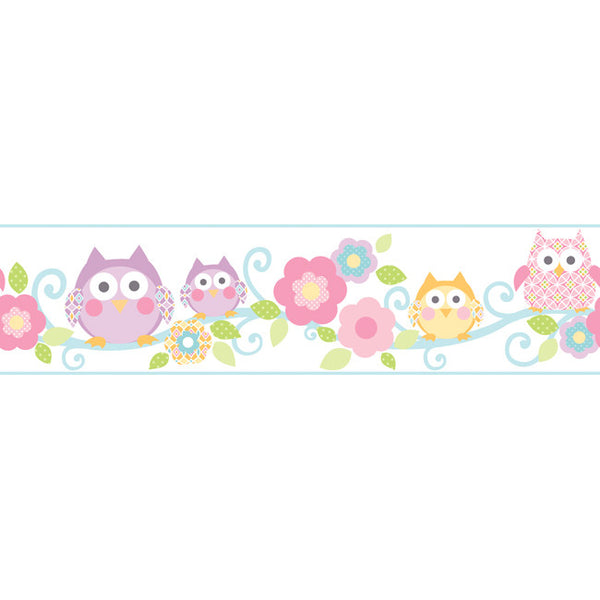 York Wallpaper KS2214BD Cool Kids Owl Branch Border