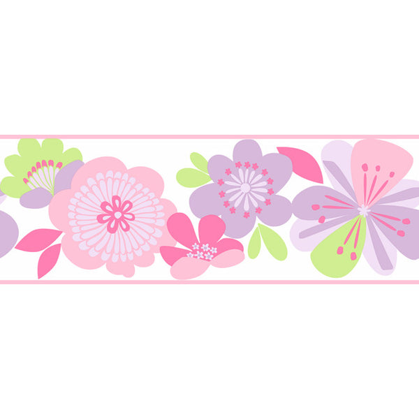 York Wallpaper KS2225B Cool Kids Large Floral Border