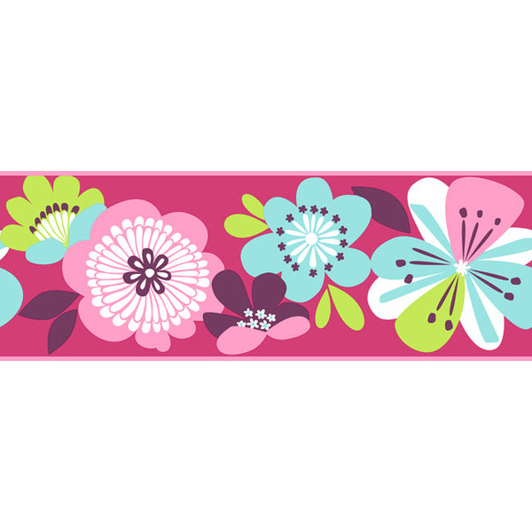 York Wallpaper KS2228B Cool Kids Large Floral Border