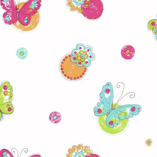 York KS2260 Cool Kids Butterfly Circle Wallpaper