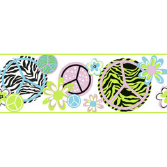 York Wallpaper KS2272B Cool Kids Peace/Zebra Border