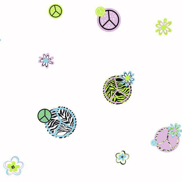 York KS2279 Cool Kids Peace/Zebra Wallpaper