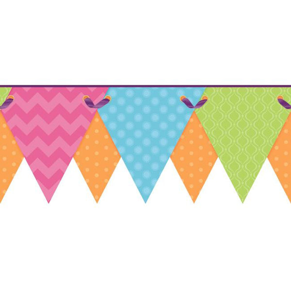 York Wallpaper KS2286BD Cool Kids Geometric Pennant Border