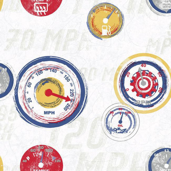 York KS2324 Cool Kids Race Car Gauges Wallpaper