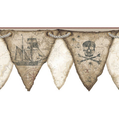 York Wallpaper KS2331BD Cool Kids Pirates Pennant Border