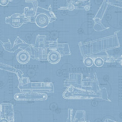 York KS2352 Cool Kids Construction Blueprint Wallpaper