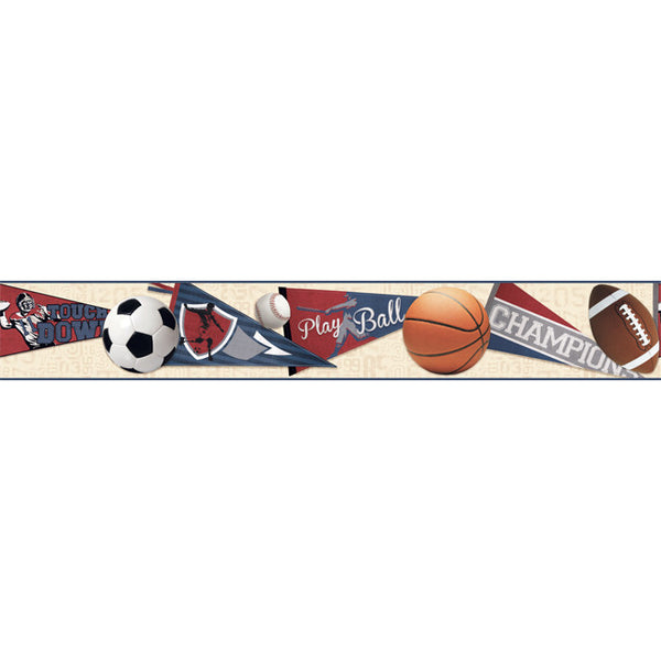 York Wallpaper KS2356BD Cool Kids Sports Ball Border