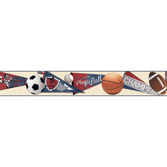 York Wallpaper KS2356BD Cool Kids Sports Ball Border