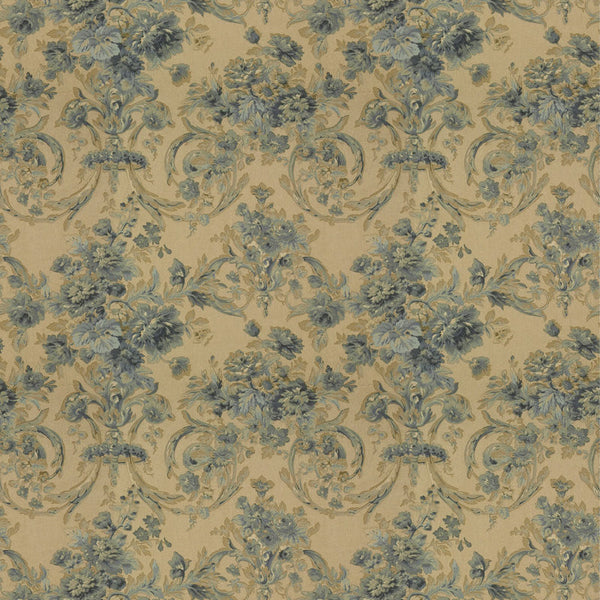 Ralph Lauren Fabric LCF28261F Gabrielle Floral Antique Blue/Tea