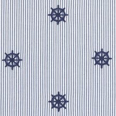Ralph Lauren Fabric LCF62305F Captain's Wheel Tick Deck Blue