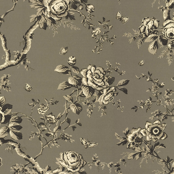 Ralph Lauren Wallpaper LWP30592W Ashfield Floral Gunmetal