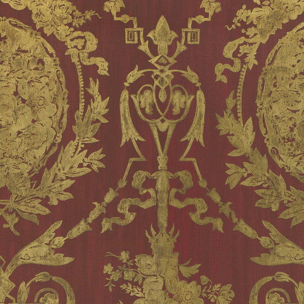 Ralph Lauren Wallpaper LWP50927W Abbeywood Damask Balmoral Red