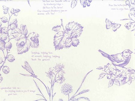 Ralph Lauren Wallpaper LWP62215W Nature Study Toile Lavender
