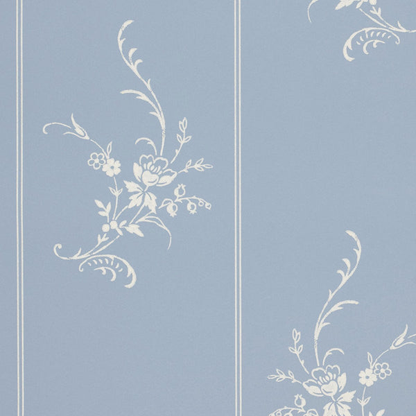 Ralph Lauren Wallpaper LWP65176W Elsinore Floral Stripe Wedgewood