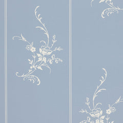Ralph Lauren Wallpaper LWP65176W Elsinore Floral Stripe Wedgewood