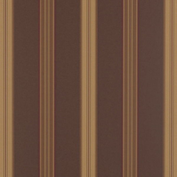 Ralph Lauren Wallpaper LWP65715W Dunston Stripe Mahogany