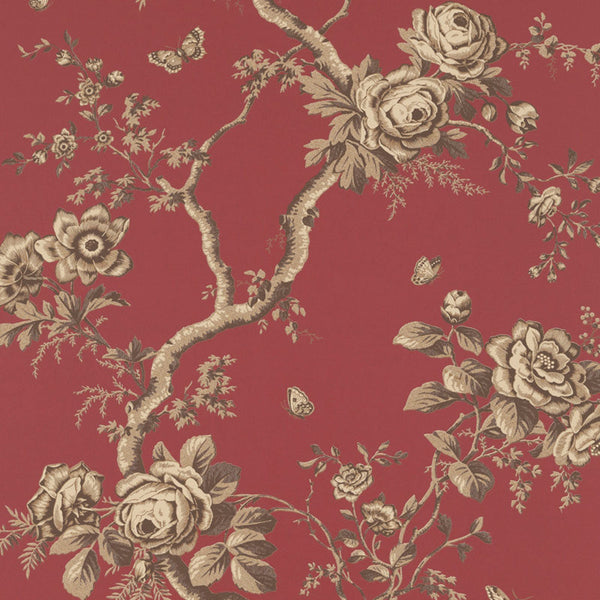 Ralph Lauren Wallpaper LWP65740W Ashfield Floral Vermillion