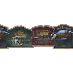 York Wallpaper NM6811B Border Portfolio II Bass Fishing Signs Border