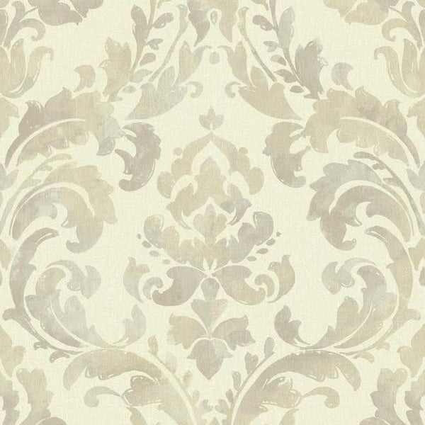 York NV6068 Baton Rouge Iridescent Framed Damask Wallpaper