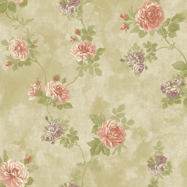 York NV6084 Baton Rouge Vintage Rose Wallpaper