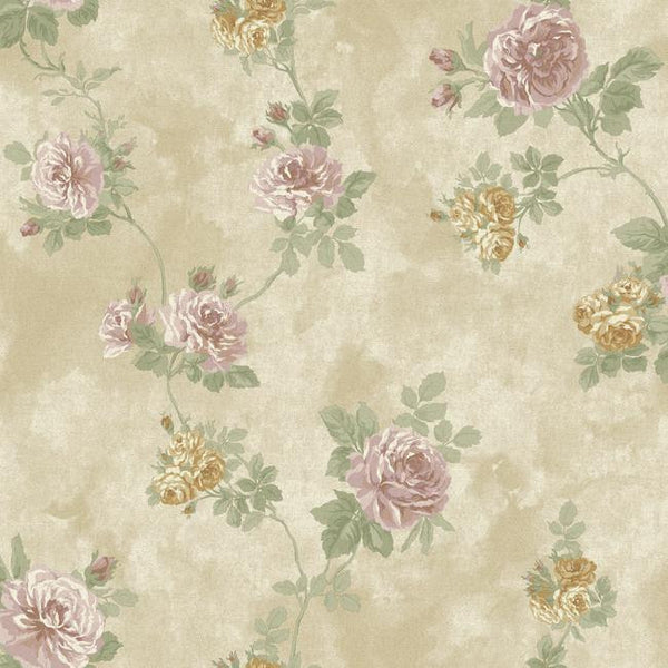 York NV6087 Baton Rouge Vintage Rose Wallpaper