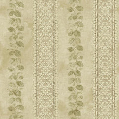 York NV6092 Baton Rouge Ornamental Leaf Trellis Stripe Wallpaper