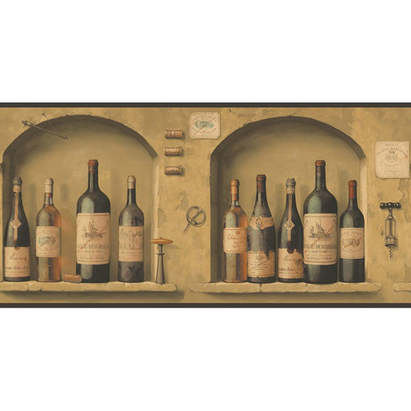 York Wallpaper NV9652B Border Portfolio II The Wine is Fine Border