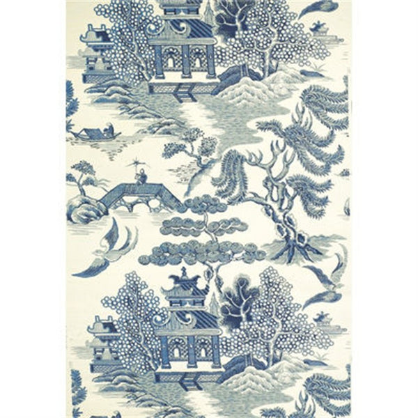 Lee Jofa Wallpaper P2009010.5 Willow Lake Blue/Cream