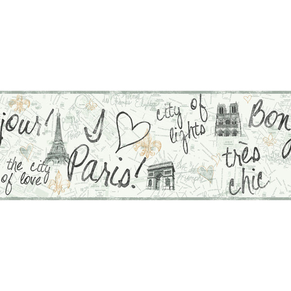 York Wallpaper PW3901B Border Portfolio II Paris Border