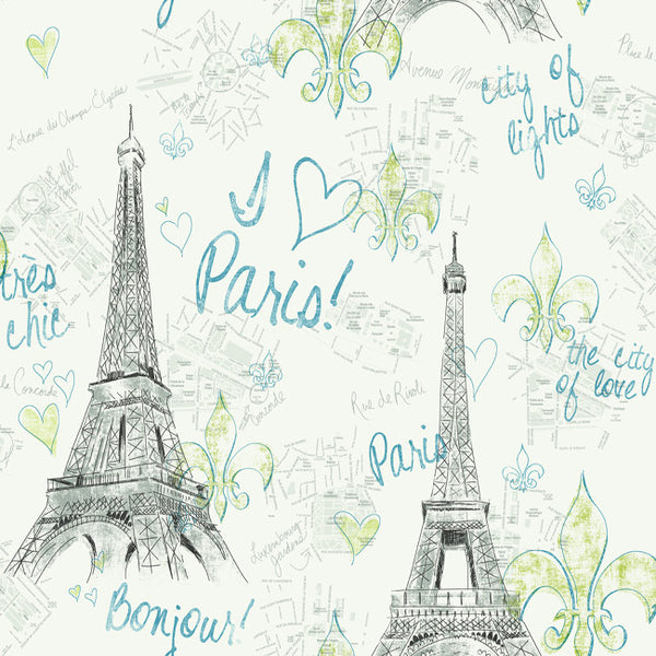 York PW3908 Girl Power 2 Paris Wallpaper
