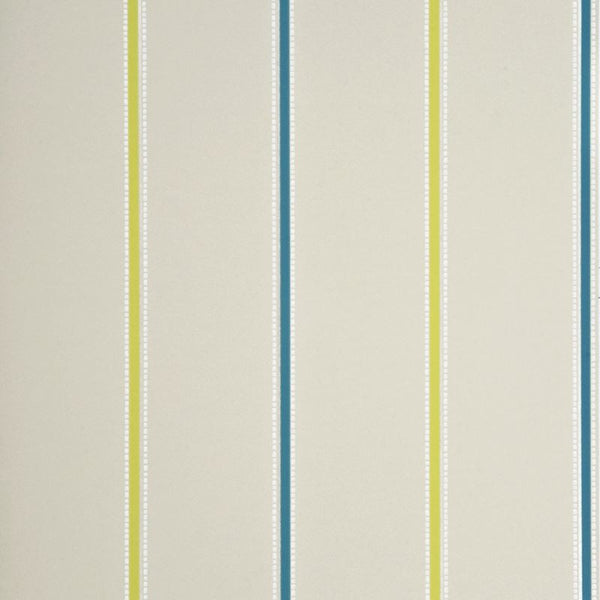 Baker Lifestyle Wallpaper PW78016.5 Tasie Stripe Cream/Teal/Lime