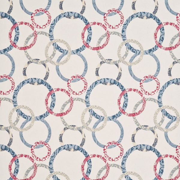 Baker Lifestyle Wallpaper PW78019.3 Roundel Cherry/Denim/Cream