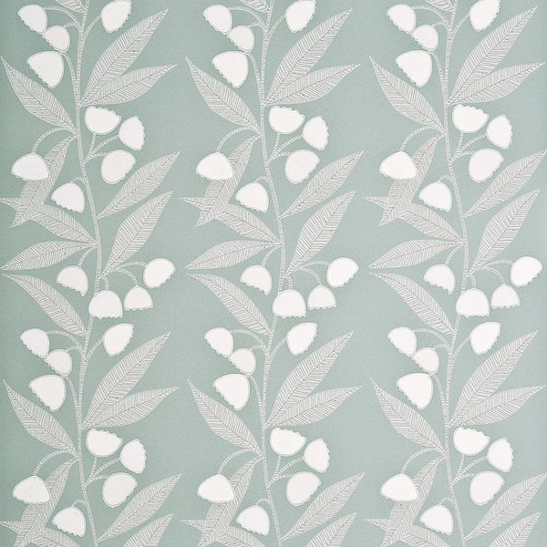 Baker Lifestyle Wallpaper PW78020.2 Bell Flower Aqua/Cream