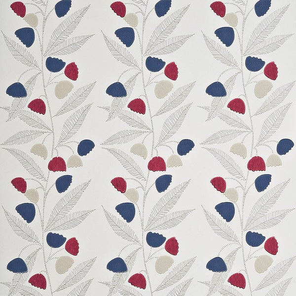 Baker Lifestyle Wallpaper PW78020.3 Bell Flower Cherry/Indigo/Buttermilk