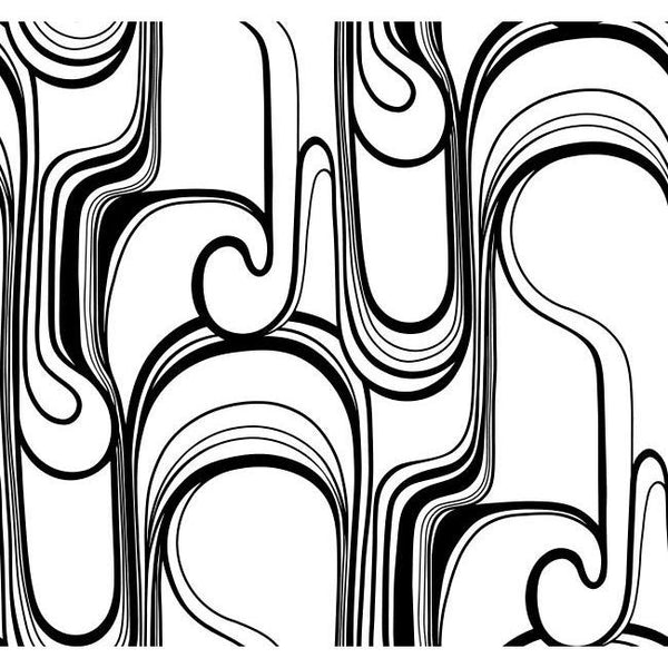 York RB4242 Black & White Book Curves Ahead Wallpaper