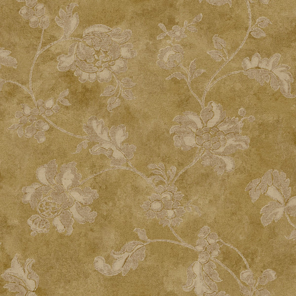 York RE9058 Vintage Patina Damask Document Wallpaper